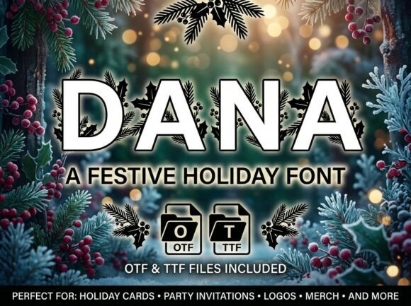 Dana: A Festive Display Typeface for Winter Branding