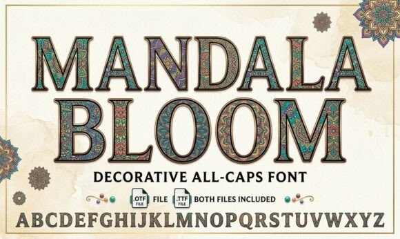 Mandala Bloom: The Perfect Display Font for Handmade Product Labels