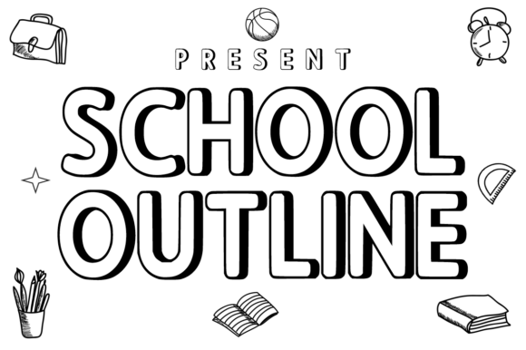 School Outline: A Playful Display Font for Web Design