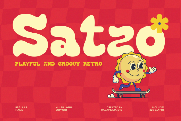 Ssatzo: A Retro Display Font for Playful Editorial Design