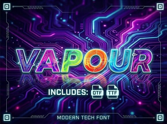 Vapour Typeface: The Cybernetic Display Font for Bold Brand Identity